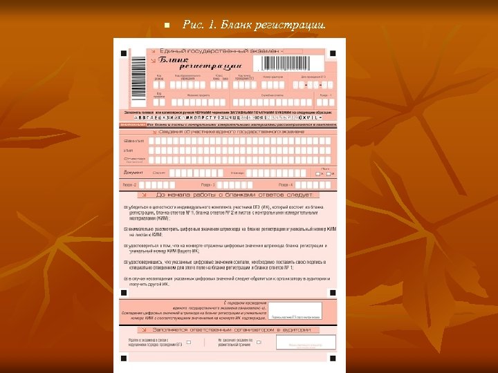 n Рис. 1. Бланк регистрации. 