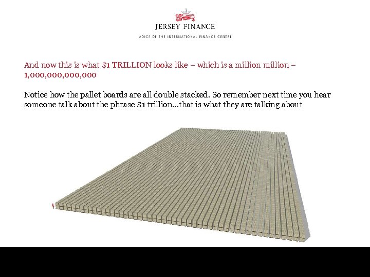 And now this is what $1 TRILLION looks like – which is a million