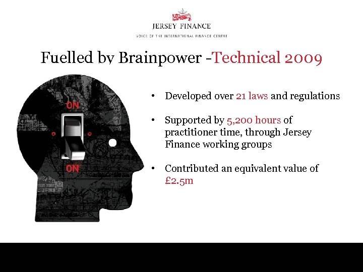 Fuelled by Brainpower -Technical 2009 • Developed over 21 laws and regulations • Supported