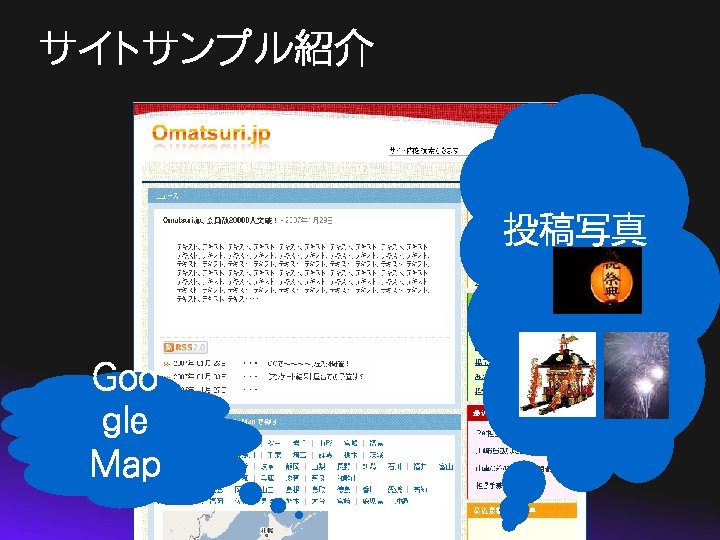 サイトサンプル紹介 投稿写真 Goo gle Map 