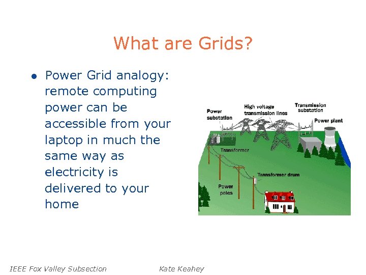 What are Grids? l Power Grid analogy: remote computing power can be accessible from