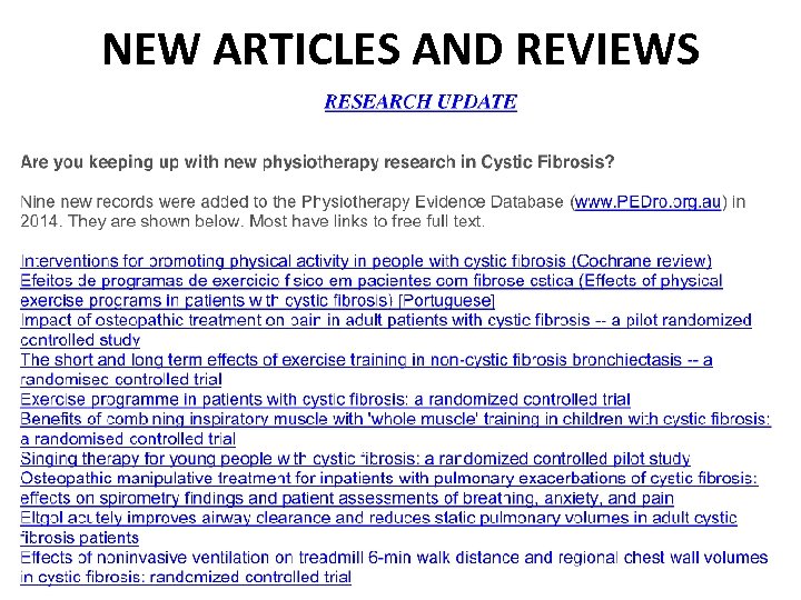 NEW ARTICLES AND REVIEWS 