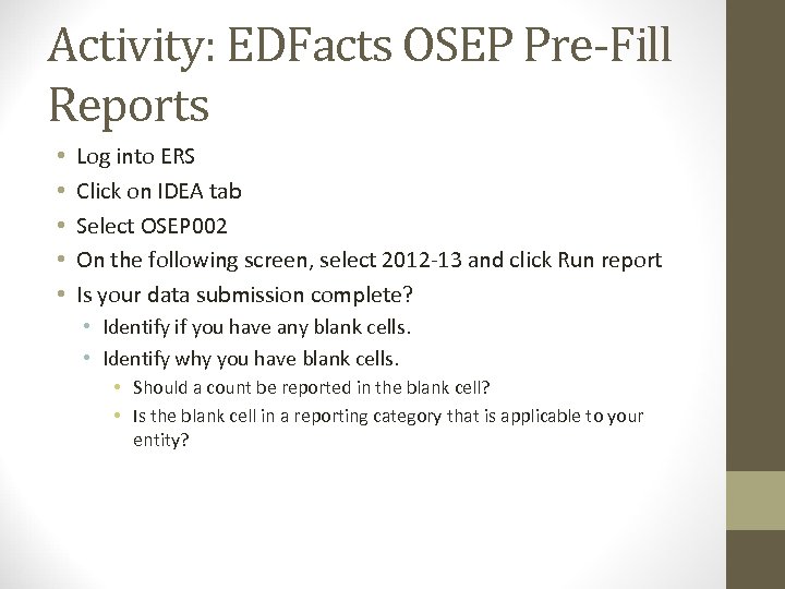 Submitting IDEA 618 Data to EDFacts Pacific Entities