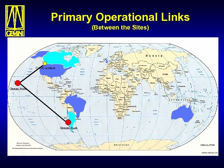 Primary Operational Links (Between the Sites) CADC Archive Gemini North Gemini South 