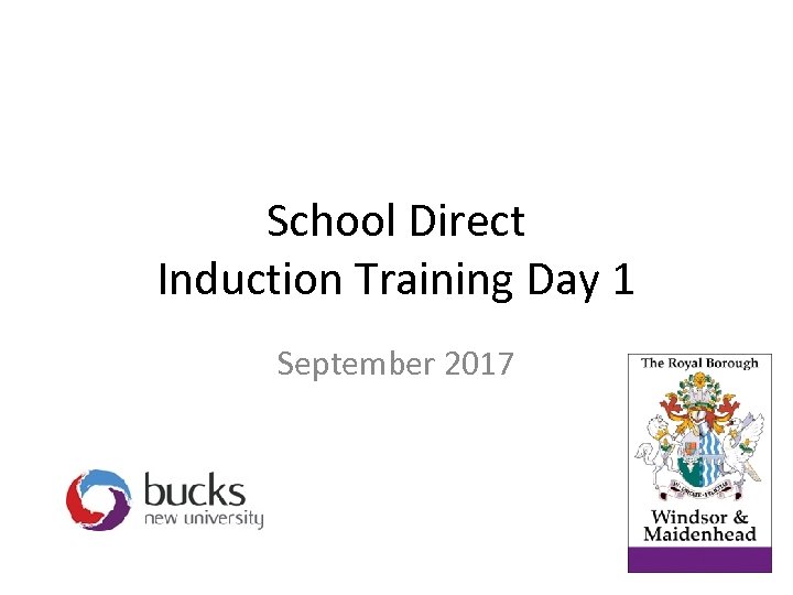 School Direct Induction Training Day 1 September 2017 