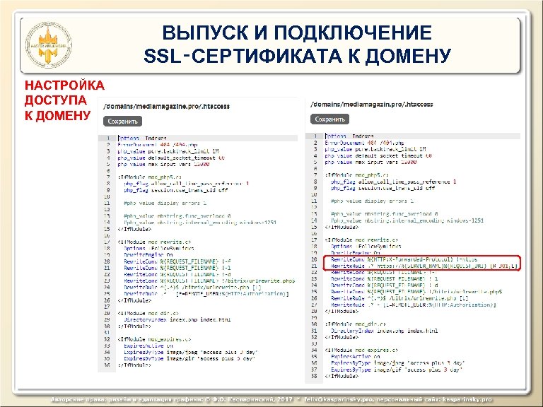 ВЫПУСК И ПОДКЛЮЧЕНИЕ SSL‑СЕРТИФИКАТА К ДОМЕНУ НАСТРОЙКА ДОСТУПА К ДОМЕНУ 