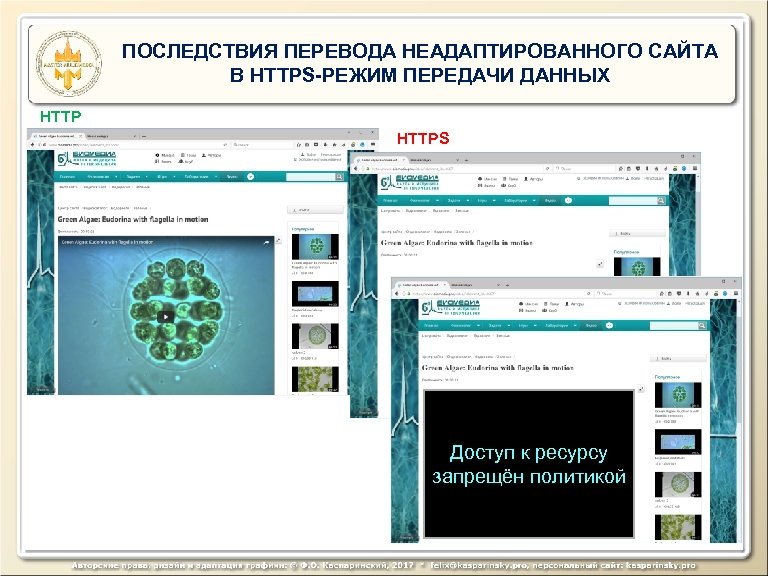 ПОСЛЕДСТВИЯ ПЕРЕВОДА НЕАДАПТИРОВАННОГО САЙТА В HTTPS-РЕЖИМ ПЕРЕДАЧИ ДАННЫХ HTTPS Доступ к ресурсу запрещён политикой