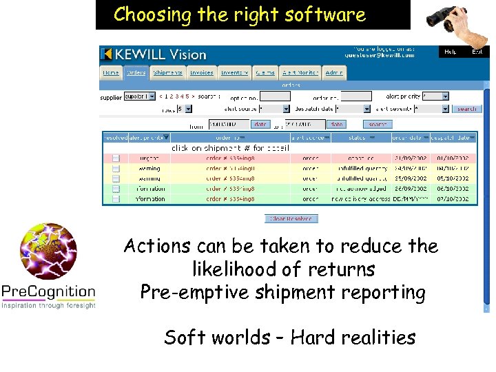 Choosing the right software Actions can be taken to reduce the likelihood of returns