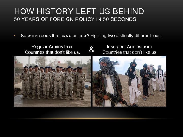 HOW HISTORY LEFT US BEHIND 50 YEARS OF FOREIGN POLICY IN 50 SECONDS •