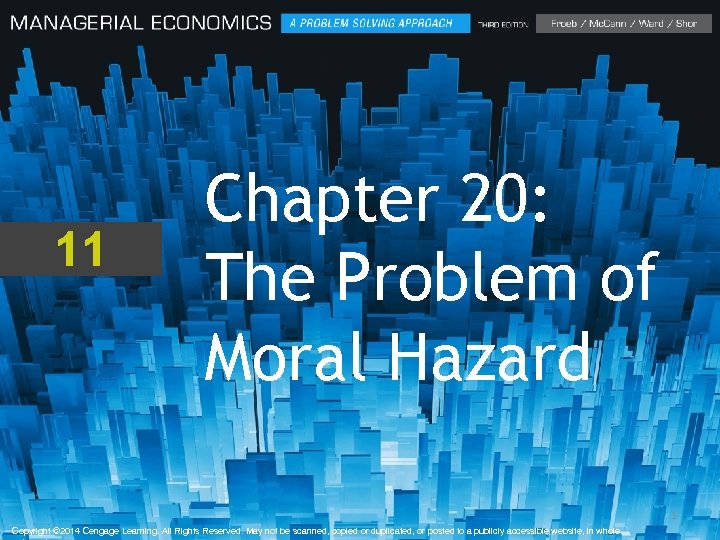 11 Chapter 20: The Problem of Moral Hazard 1 Copyright © 2014 Cengage Learning.