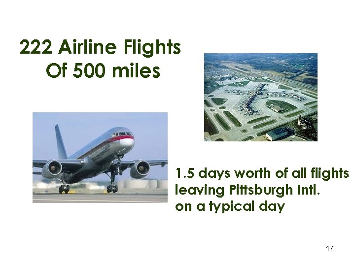 222 Airline Flights Of 500 miles 1. 5 days worth of all flights leaving