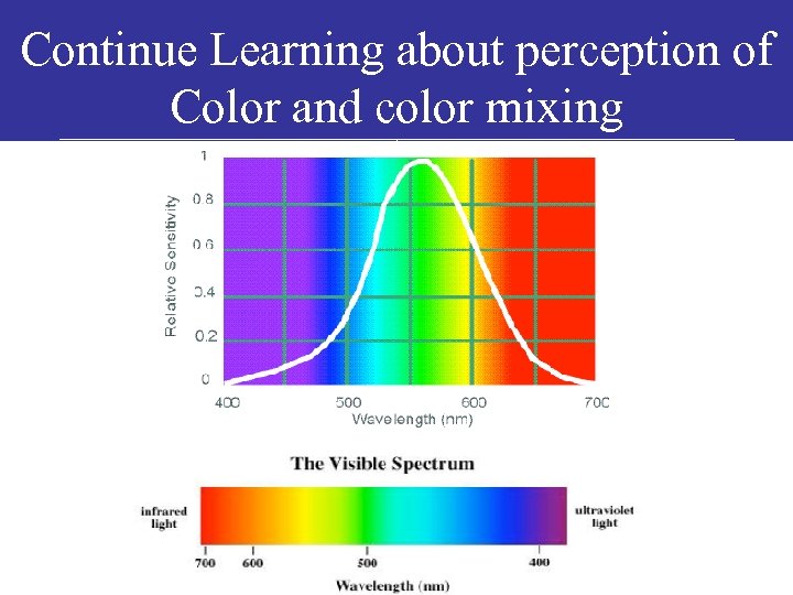 Continue Learning about perception of Color and color mixing 