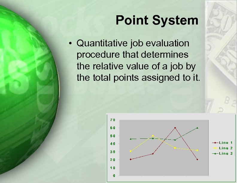 Point System • Quantitative job evaluation procedure that determines the relative value of a