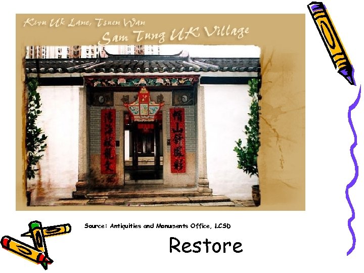 Source: Antiquities and Monuments Office, LCSD Restore 