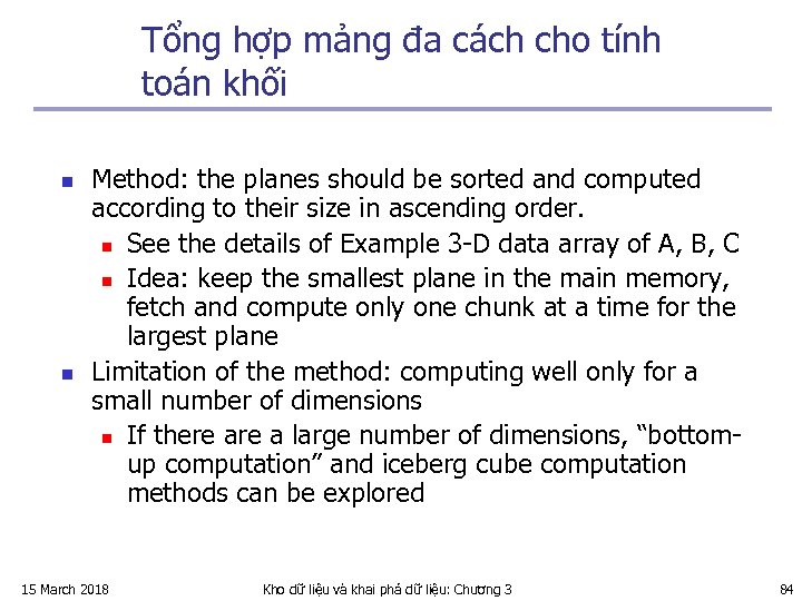 Tổng hợp mảng đa cách cho tính toán khối n n Method: the planes