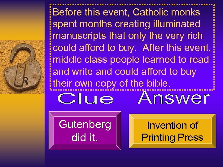 Before this event, Catholic monks spent months creating illuminated manuscripts that only the very