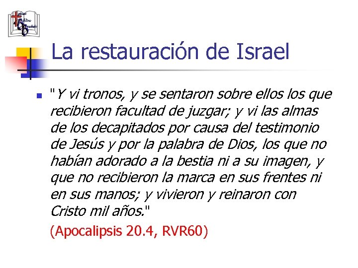 La restauración de Israel n 