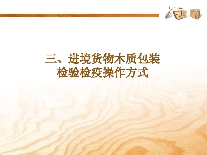 三、进境货物木质包装 检验检疫操作方式 