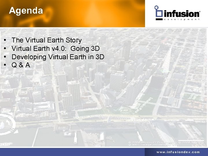 Agenda • • The Virtual Earth Story Virtual Earth v 4. 0: Going 3