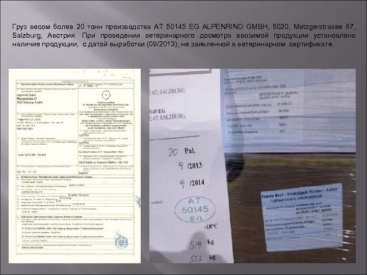 Груз весом более 20 тонн производства AT 50145 EG ALPENRIND GMBH, 5020, Metzgerstrasee 67,