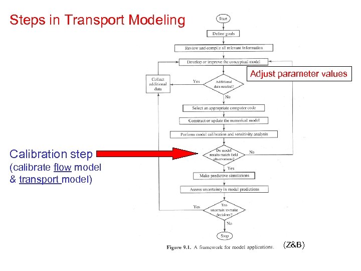 Steps in Transport Modeling Adjust parameter values Calibration step (calibrate flow model & transport