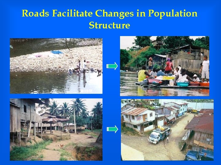 Roads Facilitate Changes in Population Structure 