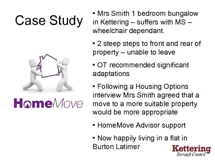 Case Study • Mrs Smith 1 bedroom bungalow in Kettering – suffers with MS