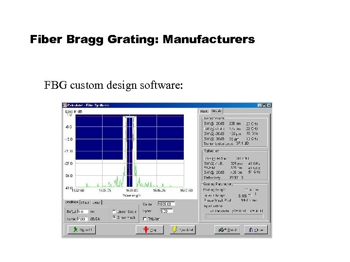 Fiber Bragg Grating: Manufacturers FBG custom design software: 