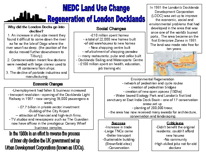 Why did the London Docks go into decline? 1. An increase in ship size