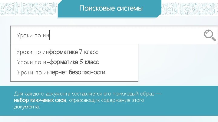 Поисковые системы Уроки по информатике 7 класс Уроки по информатике 5 класс Уроки по