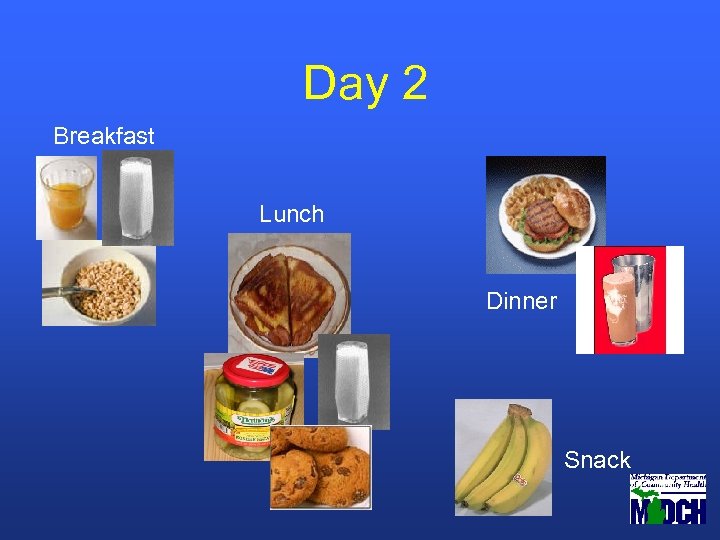 Day 2 Breakfast Lunch Dinner Snack 