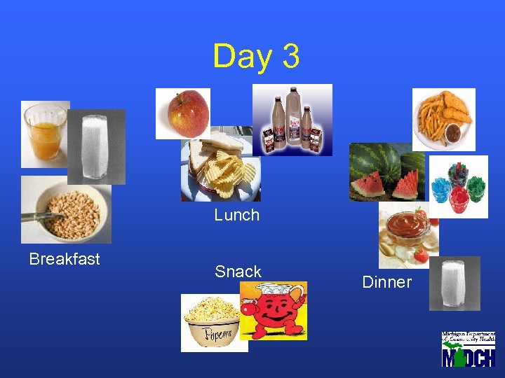 Day 3 Lunch Breakfast Snack Dinner 