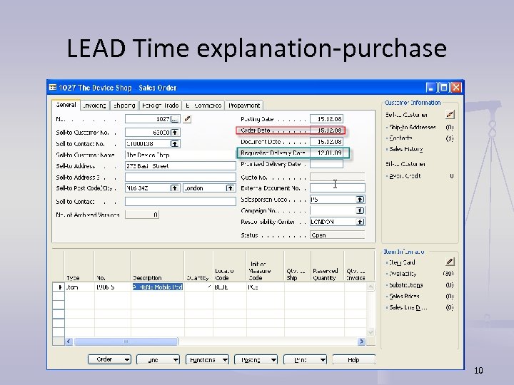 LEAD Time explanation-purchase 10 