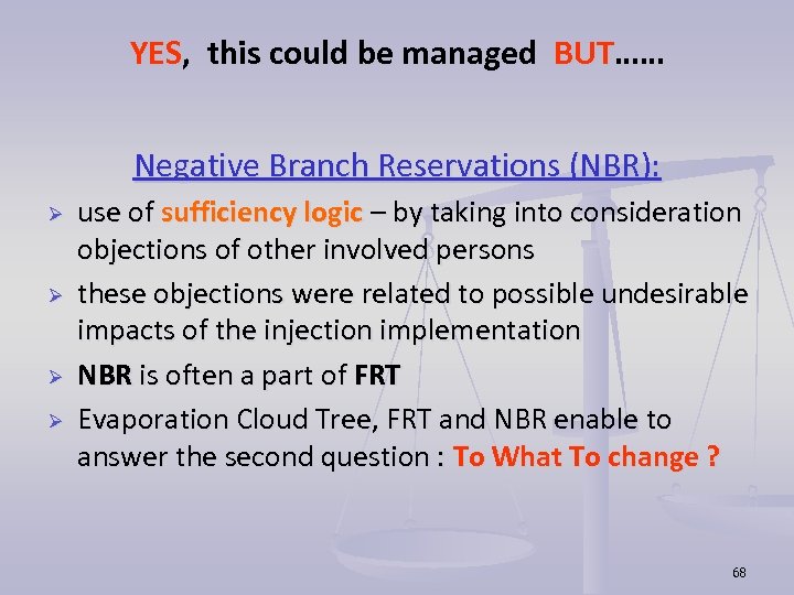 YES, this could be managed BUT…… Negative Branch Reservations (NBR): Ø Ø use of