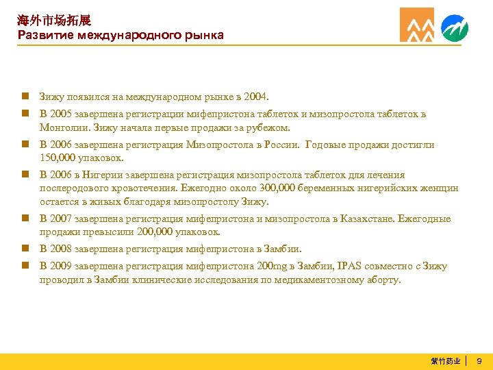 海外市场拓展 Развитие международного рынка n Зижу появился на международном рынке в 2004. n В