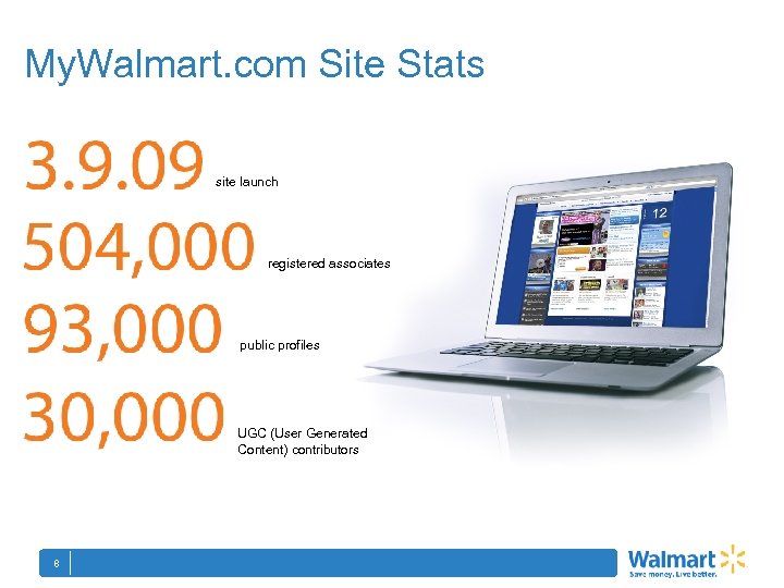 My. Walmart. com Site Stats site launch registered associates public profiles UGC (User Generated