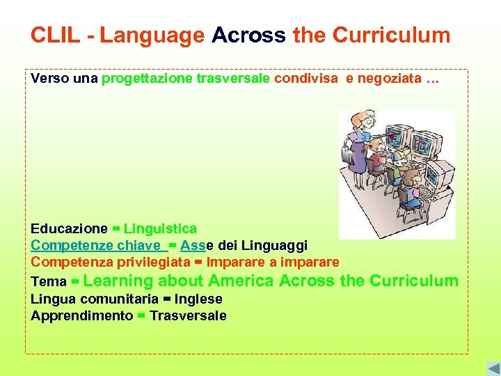 CLIL - Language Across the Curriculum Verso una progettazione trasversale condivisa e negoziata …