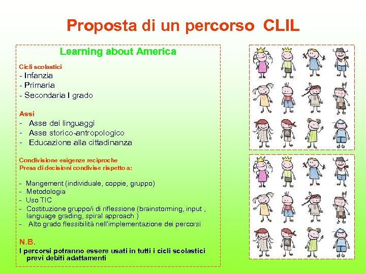 Proposta di un percorso CLIL Learning about America Cicli scolastici - Infanzia - Primaria