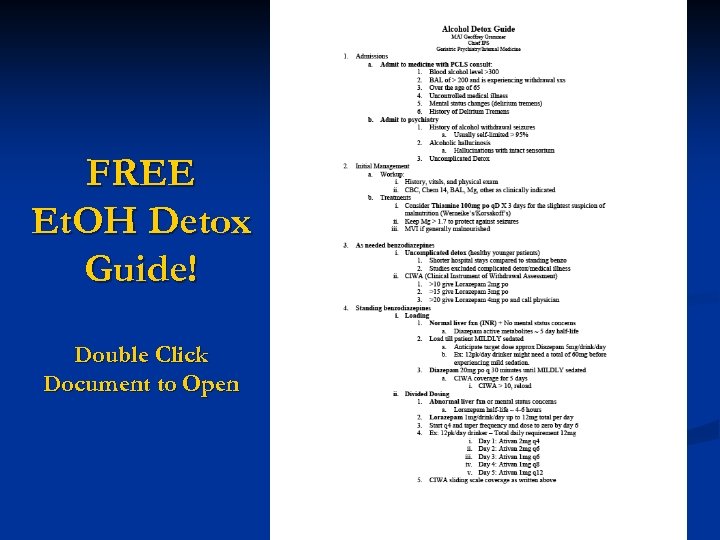 FREE Et. OH Detox Guide! Double Click Document to Open 65 