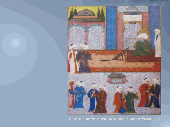  ציור המוגולי מיניאטורי המתאר את סיפורו של יוסוף וזוליח'ה 