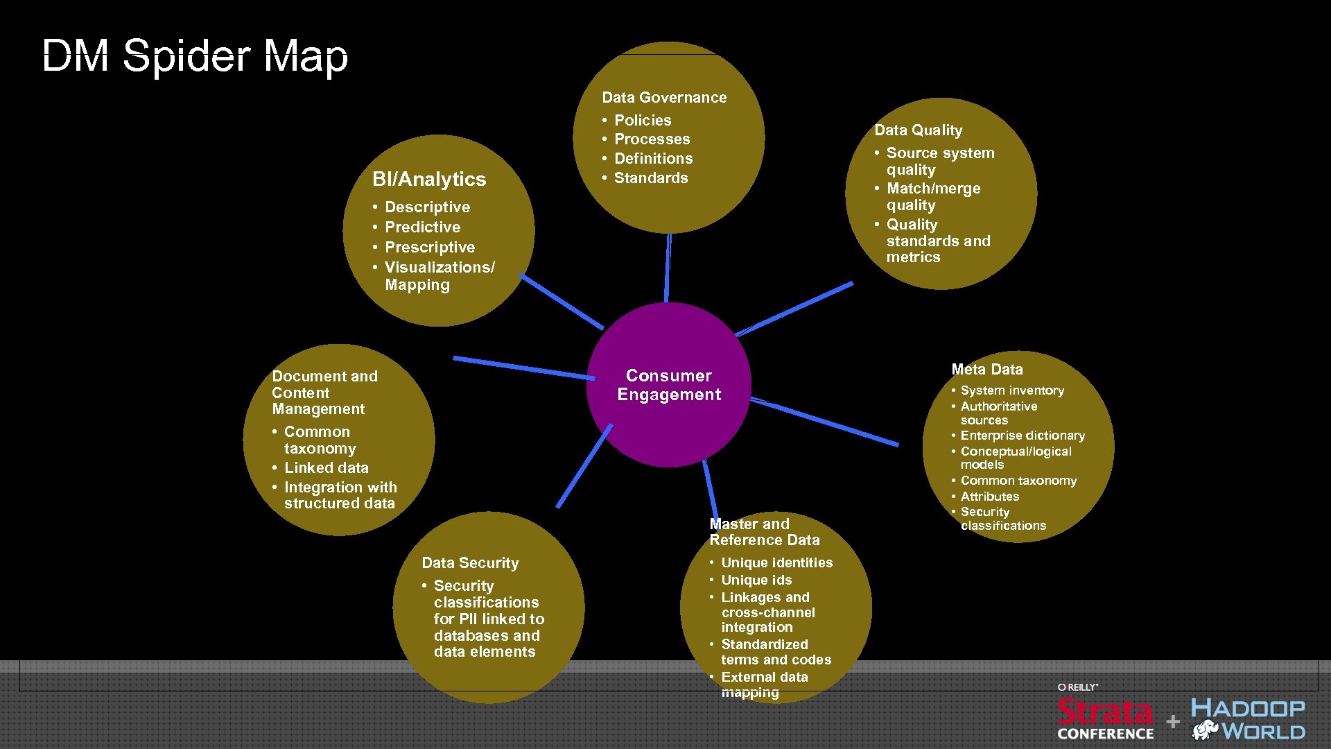 DM Spider Map BI/Analytics • • Data Governance • Policies • Processes • Definitions