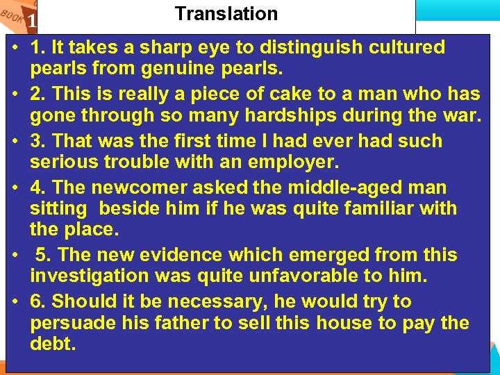  • • • Translation 1 1 1. It takes a sharp eye to