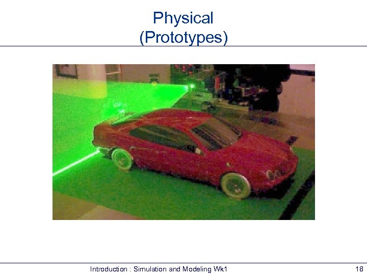 Physical (Prototypes) Introduction : Simulation and Modeling Wk 1 18 