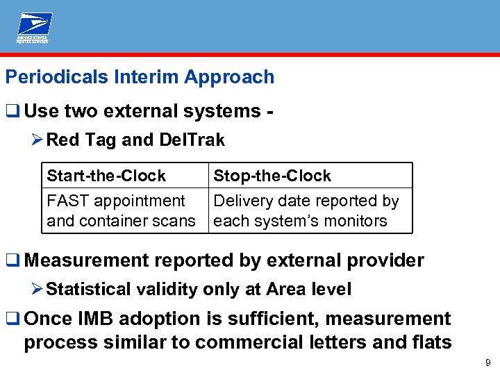 Periodicals Interim Approach q Use two external systems - Ø Red Tag and Del.
