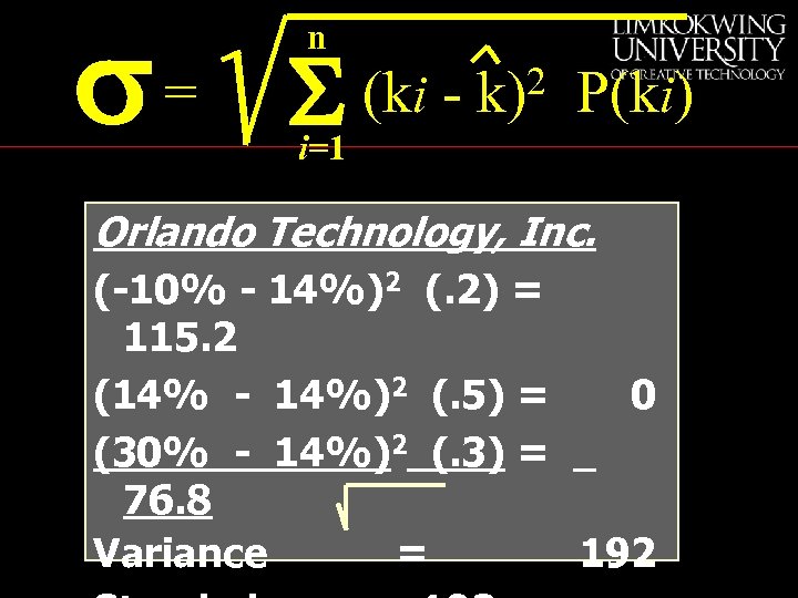 s= n S (ki - 2 k) P(ki) i=1 Orlando Technology, Inc. (-10% -