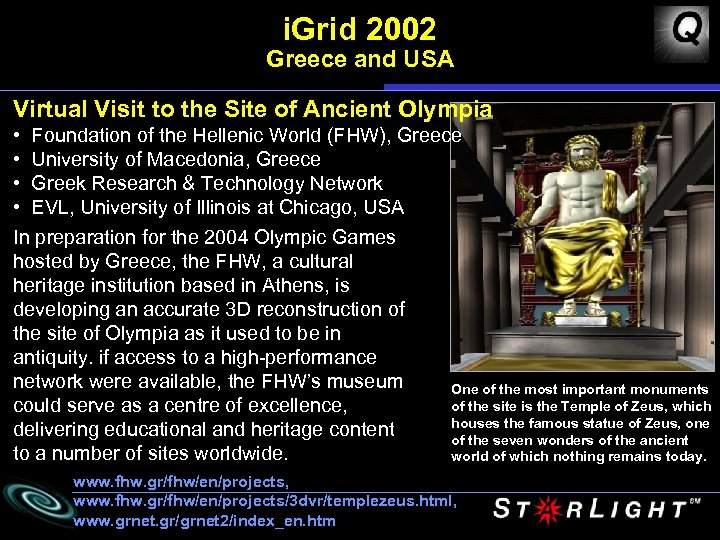 i. Grid 2002 Greece and USA Virtual Visit to the Site of Ancient Olympia