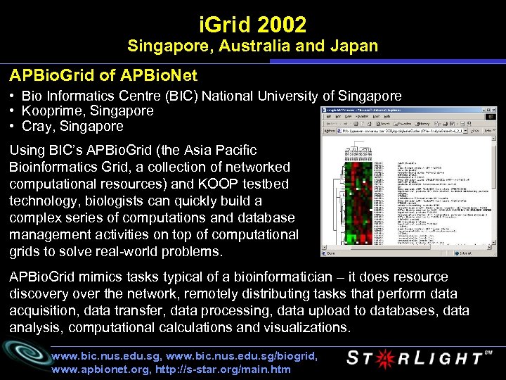 i. Grid 2002 Singapore, Australia and Japan APBio. Grid of APBio. Net • Bio