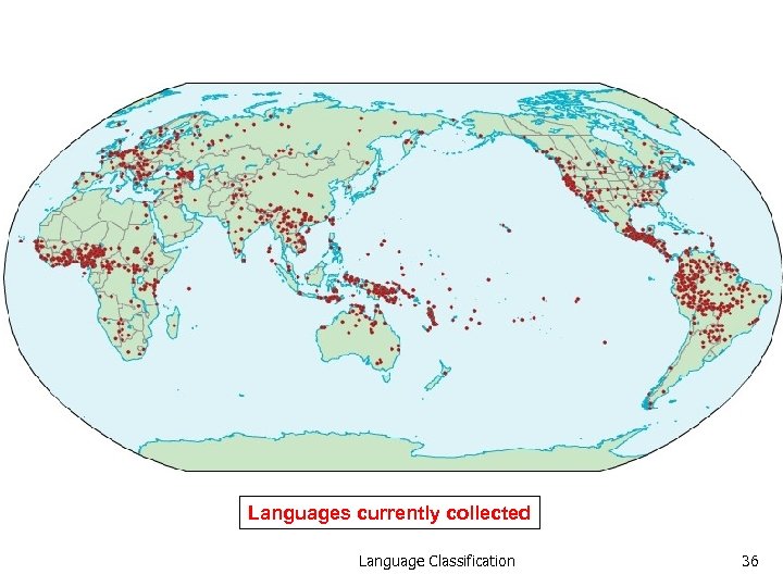 Languages currently collected Language Classification 36 