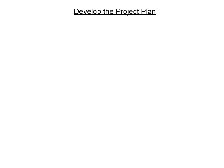 Develop the Project Plan 