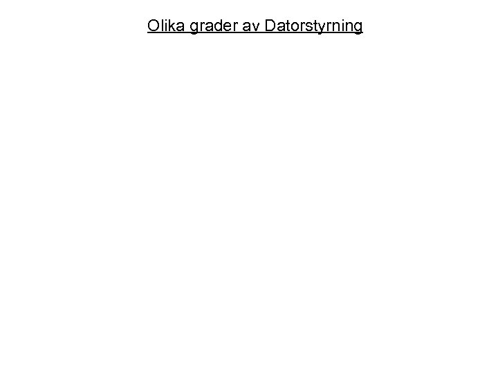 Olika grader av Datorstyrning 